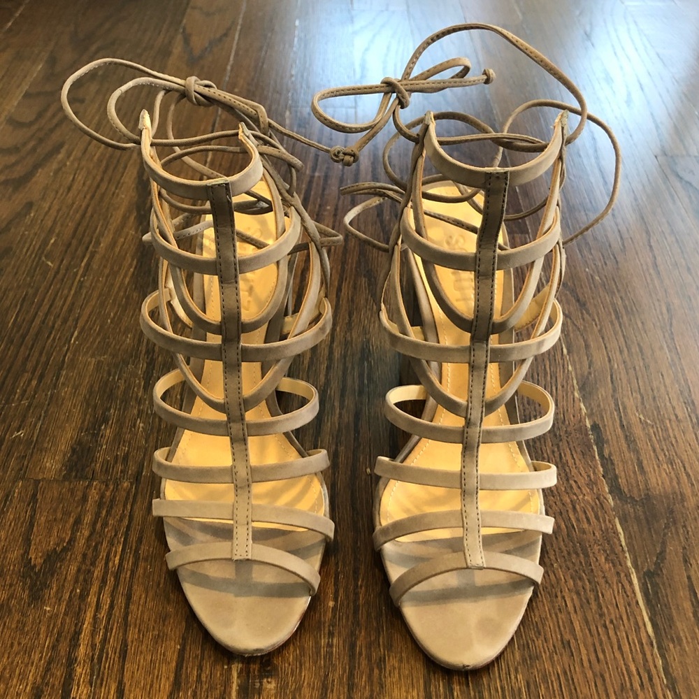 Schutz Loriana Caged Block Heel Sandal Size 7 - Picture 4 of 8